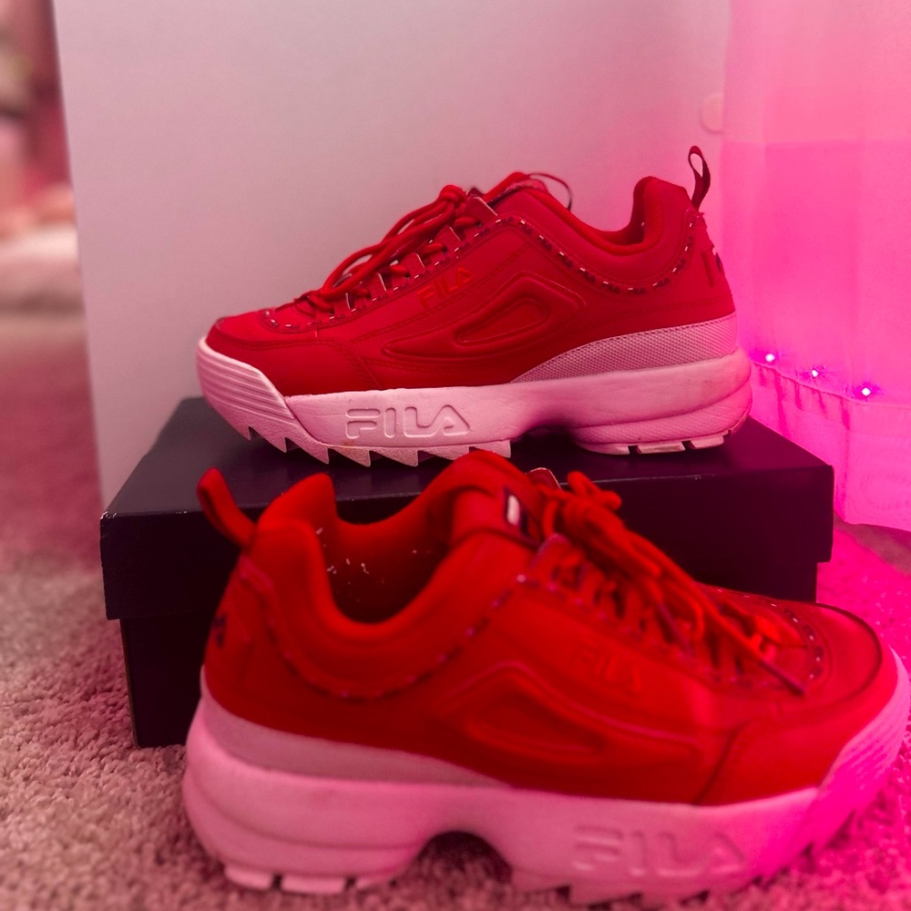Ferrari red new fila shoes